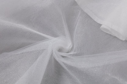 女童白色蝴蝶袖长礼服裙