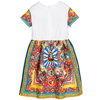 Girls Muliticolor Teatro Pupi Printed Dress