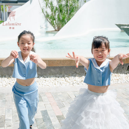 女童白色波点蛋糕半身裙