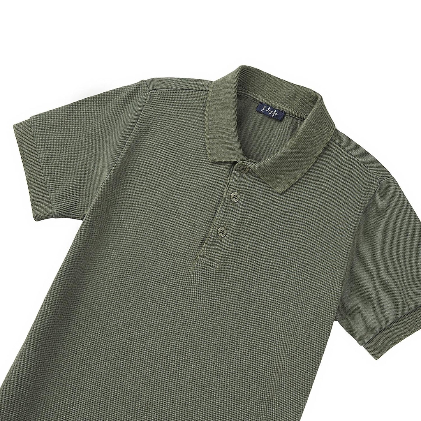 男童深绿色棉Polo衫