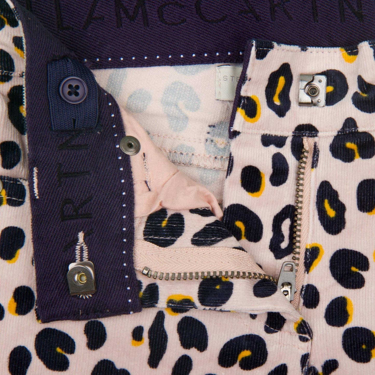Nina Girls Pink Organic Black&Yellow Leopard Printed Jeans
