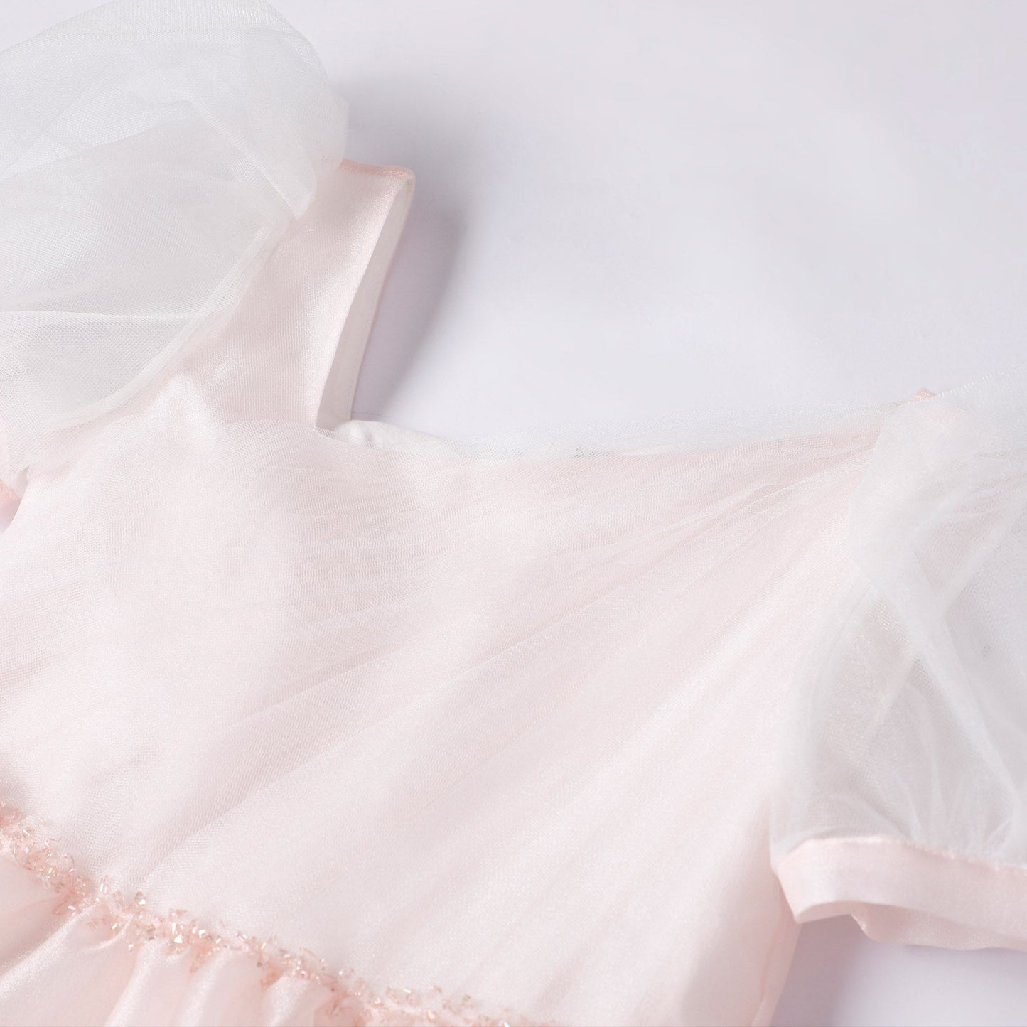 女童泡泡袖花苞礼服裙