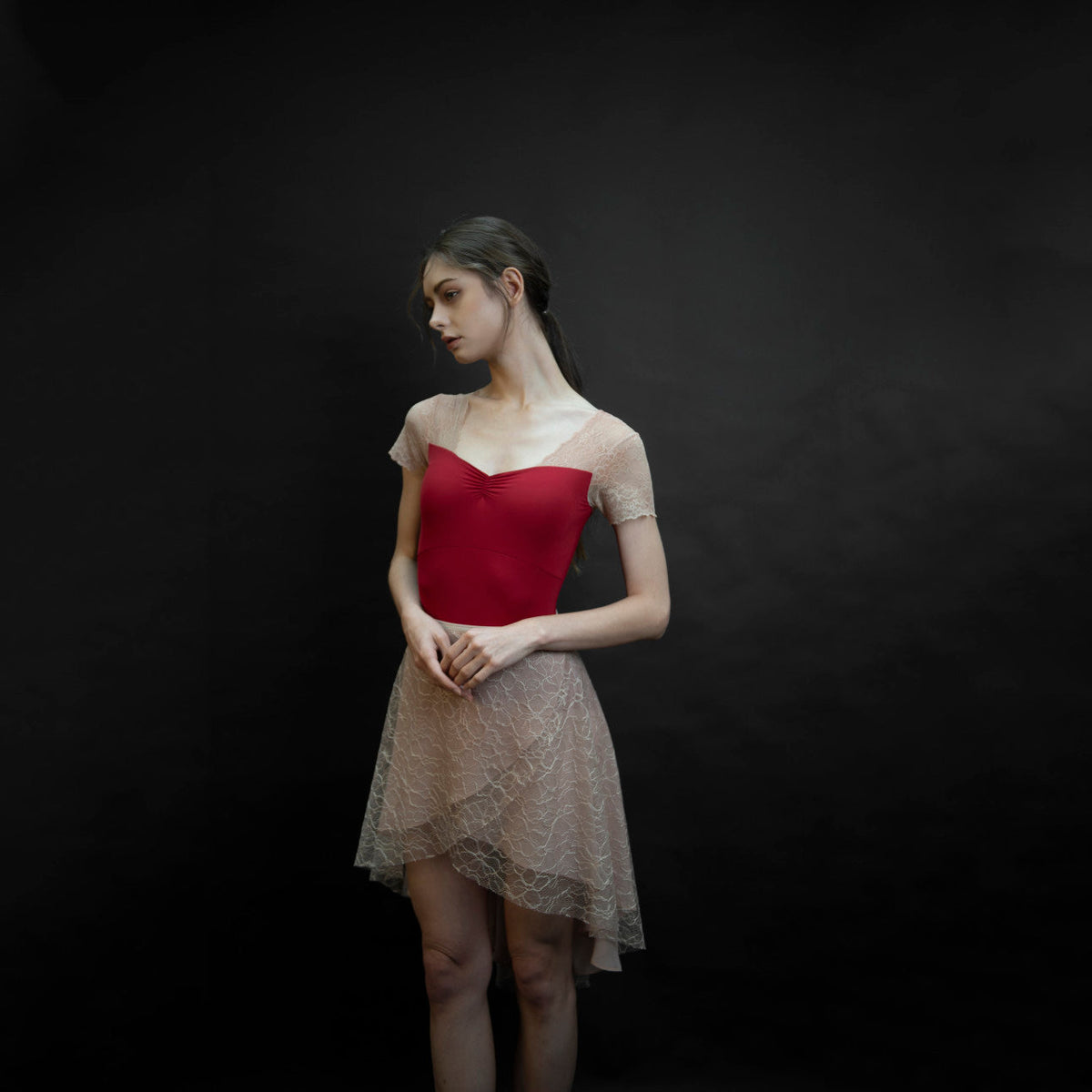 女童红色芭蕾舞连体衣