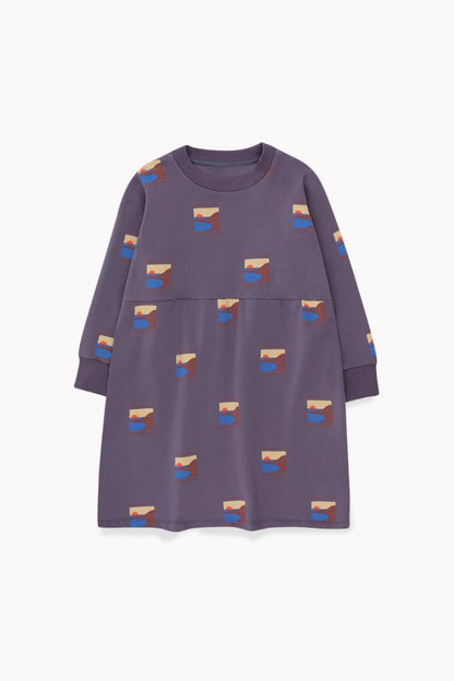 Girls Dark Lilac Cotton Dress