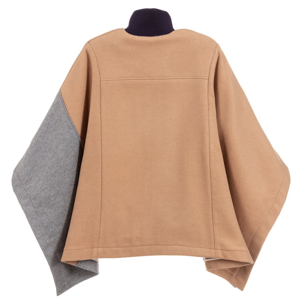 女童米色羊毛斗篷