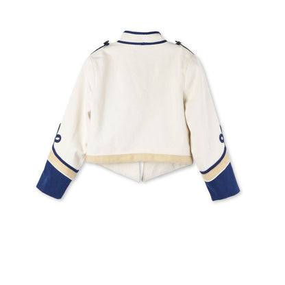 Boys White Knot Trims Tops