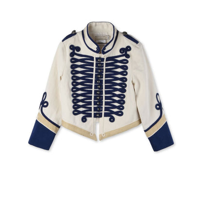 Boys White Knot Trims Tops