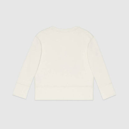 Girls White Logo Cotton Sweatshirt