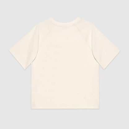 Boys White Tiger Logo Cotton T-shirt