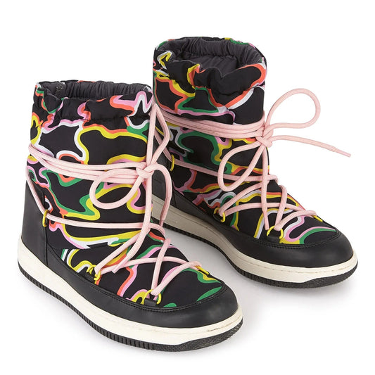 女童黑色迷彩滑雪鞋