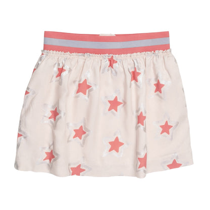 Girls Pearl Pink Star Printed Trims 'Sue' Skirt