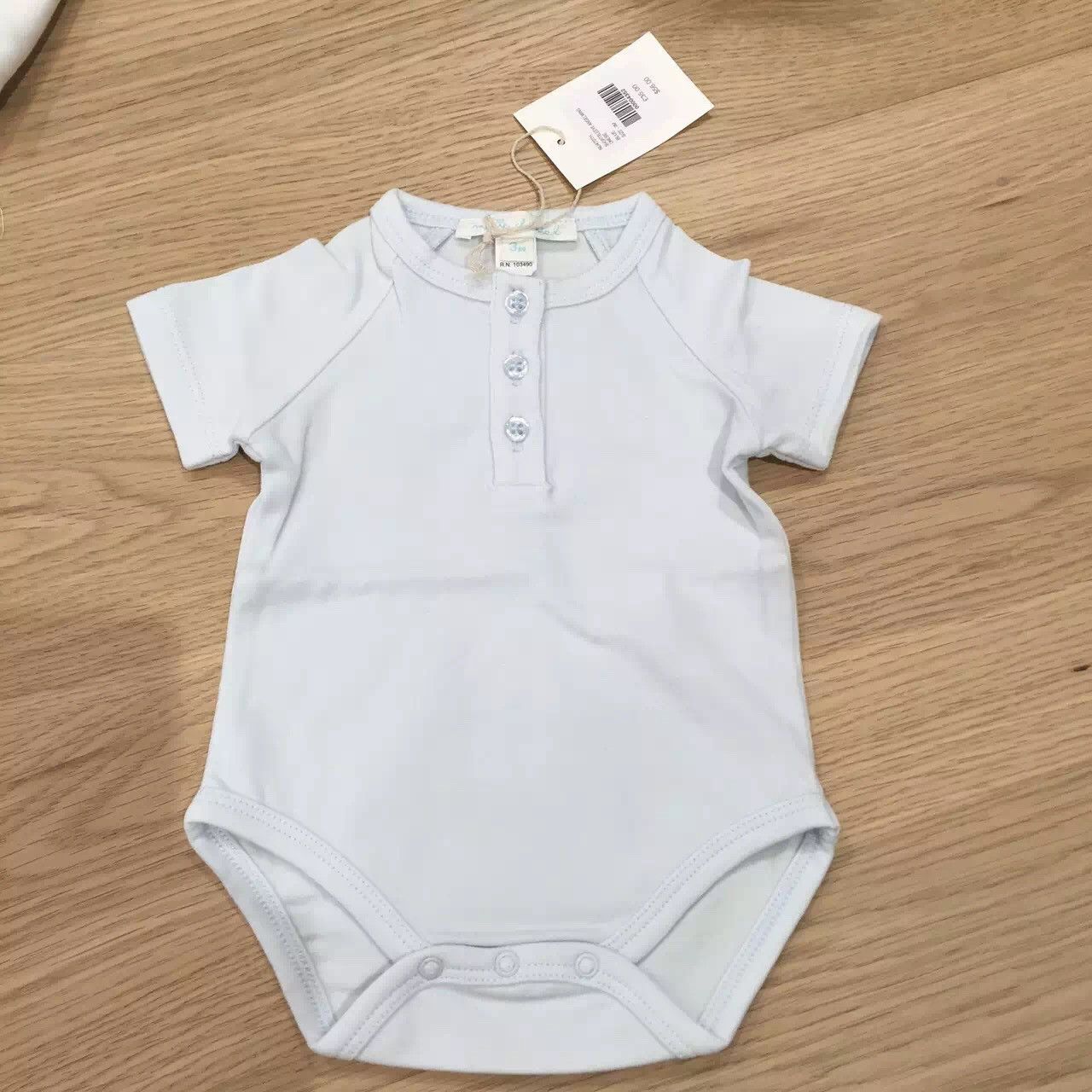 Baby White Short Sleeve Angel Wing Cotton Bobysuit