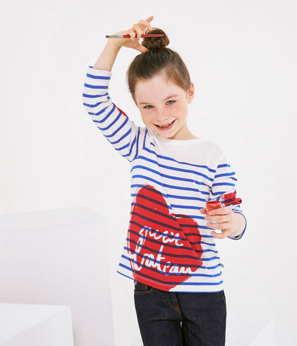 Girls White & Blue T-shirt