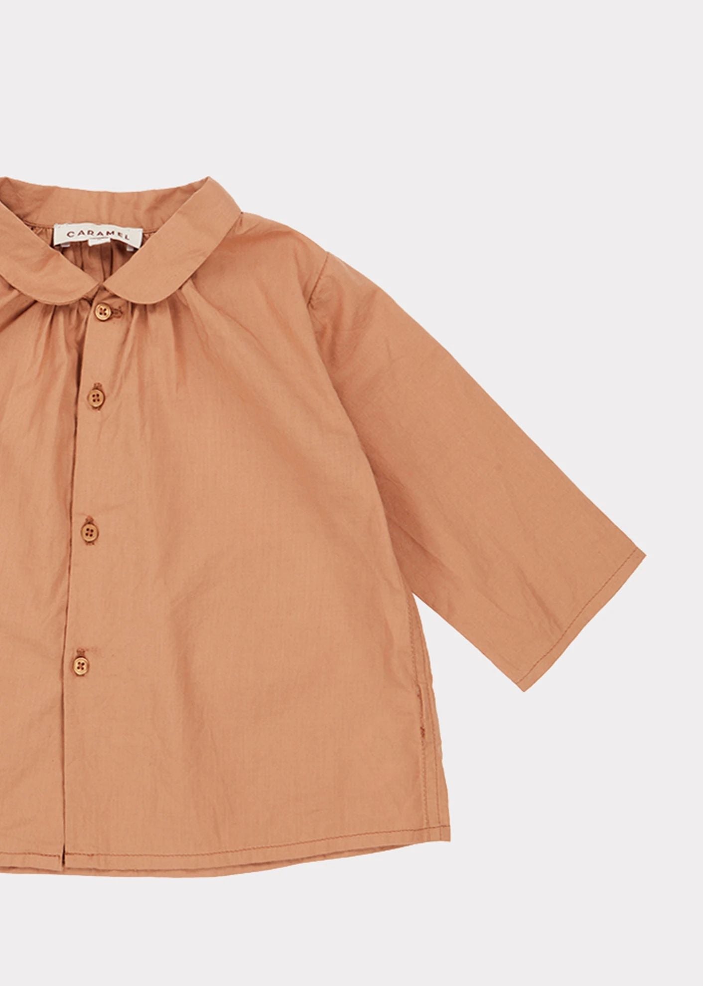 女婴焦糖色棉衬衫