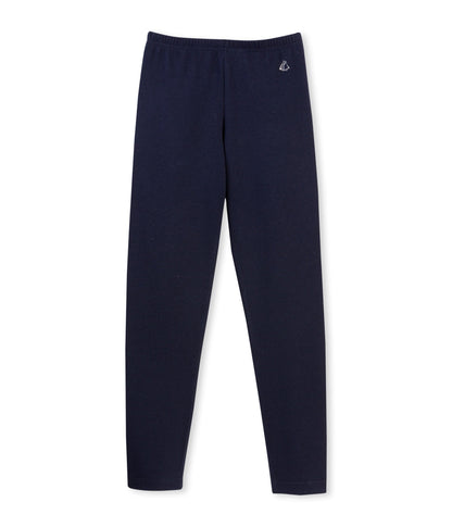 Girls Blue Cotton Leggings