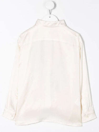 女童白色图案衬衫