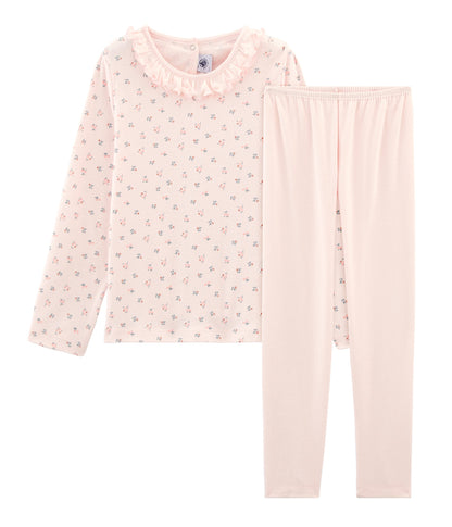 Girls Light Pink Cotton Pyjama