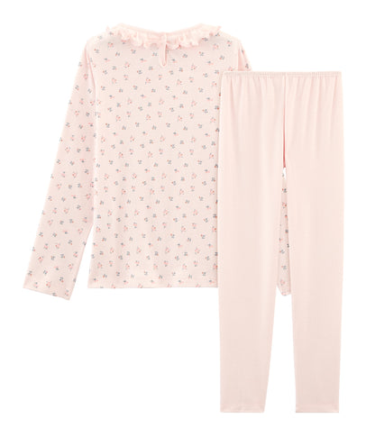 Girls Light Pink Cotton Pyjama
