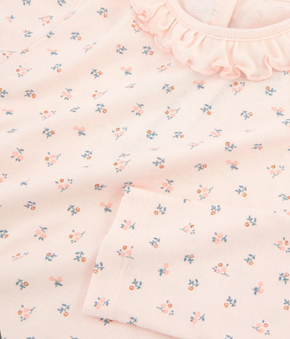 Girls Light Pink Cotton Pyjama