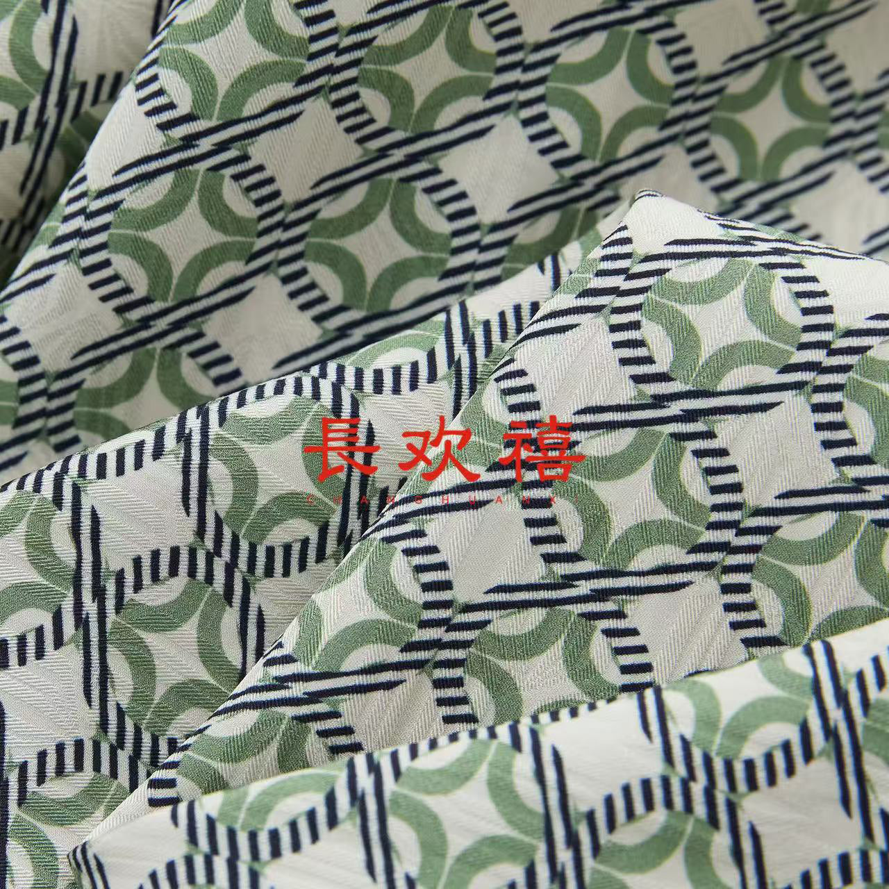 女童绿色"国宝"中式旗袍