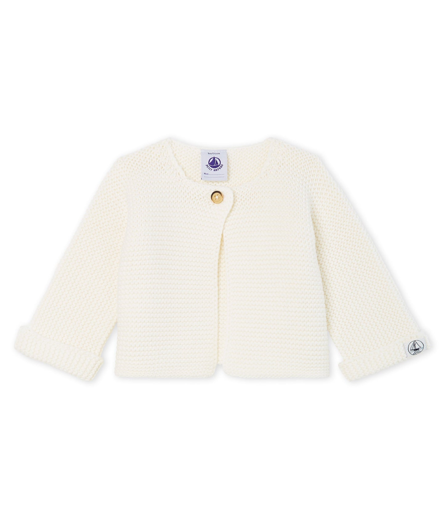Baby Boys White Cotton Cardigan