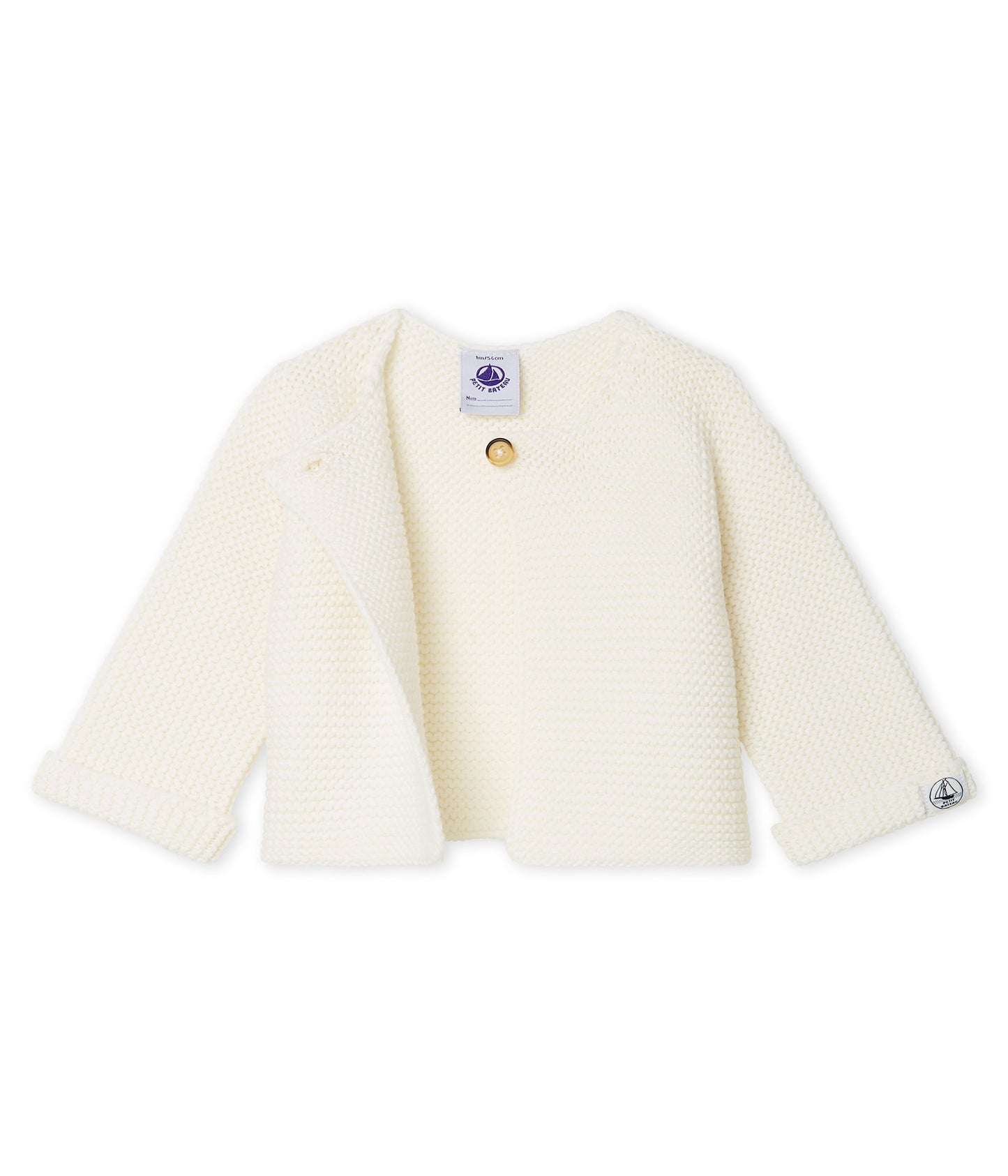 Baby Boys White Cotton Cardigan