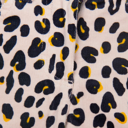 Nina Girls Pink Organic Black&Yellow Leopard Printed Jeans