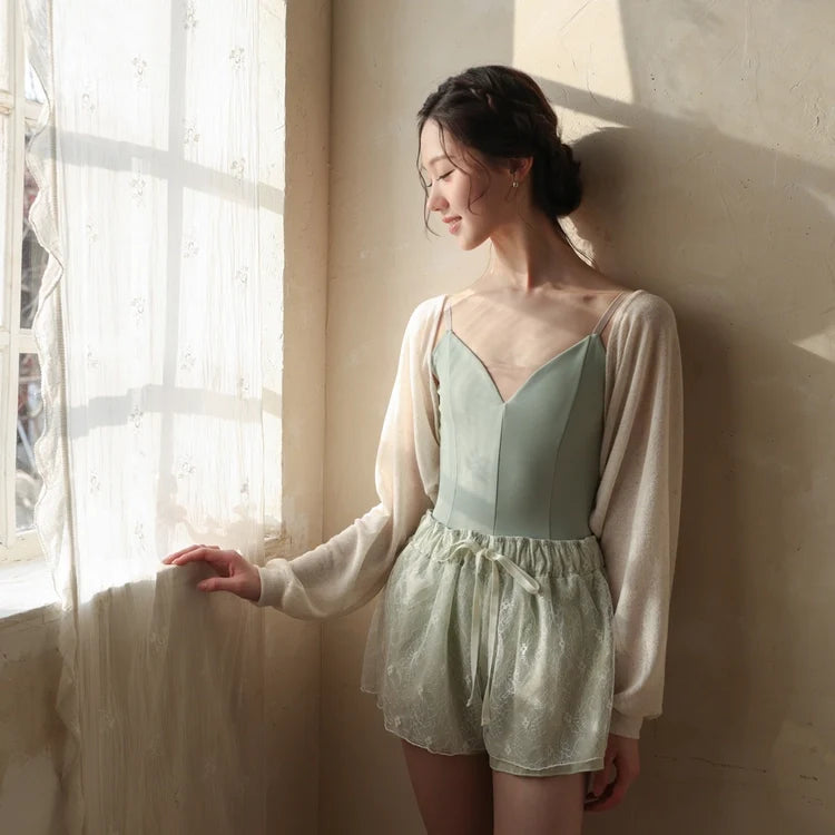 Florine Lace Shorts/Mint