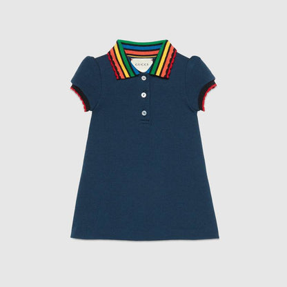 Baby Girls Navy Blue Cotton Dress