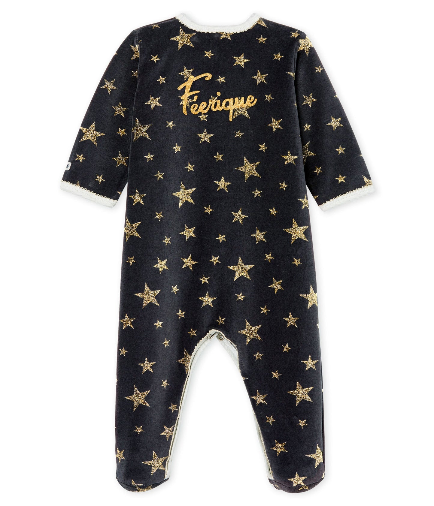 Baby Boys Black Star Cotton Babysuit