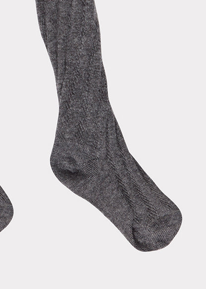 Baby Girls Grey Cotton Tights