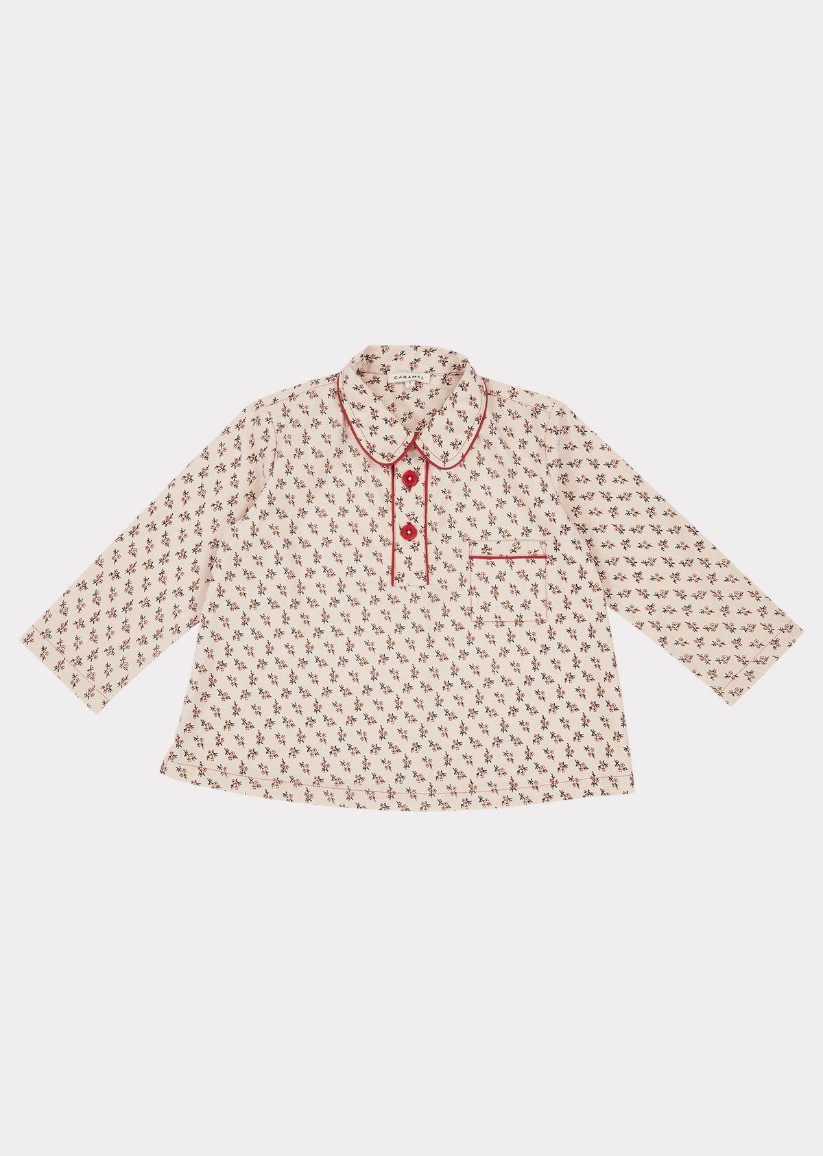 Girls Pink Floral Cotton Shirt