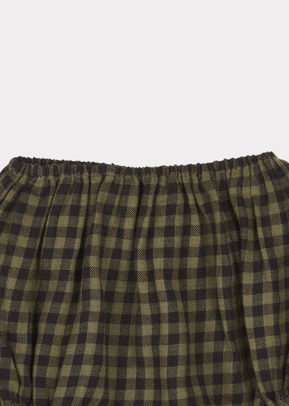 Baby Boys & Girls Gingham Moss Blackcap Bloomer