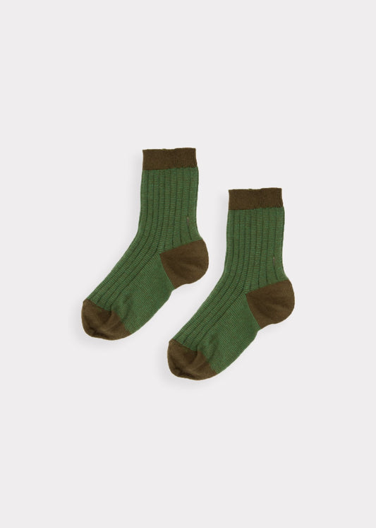 Boys & Girls Green Stripe Cotton Socks