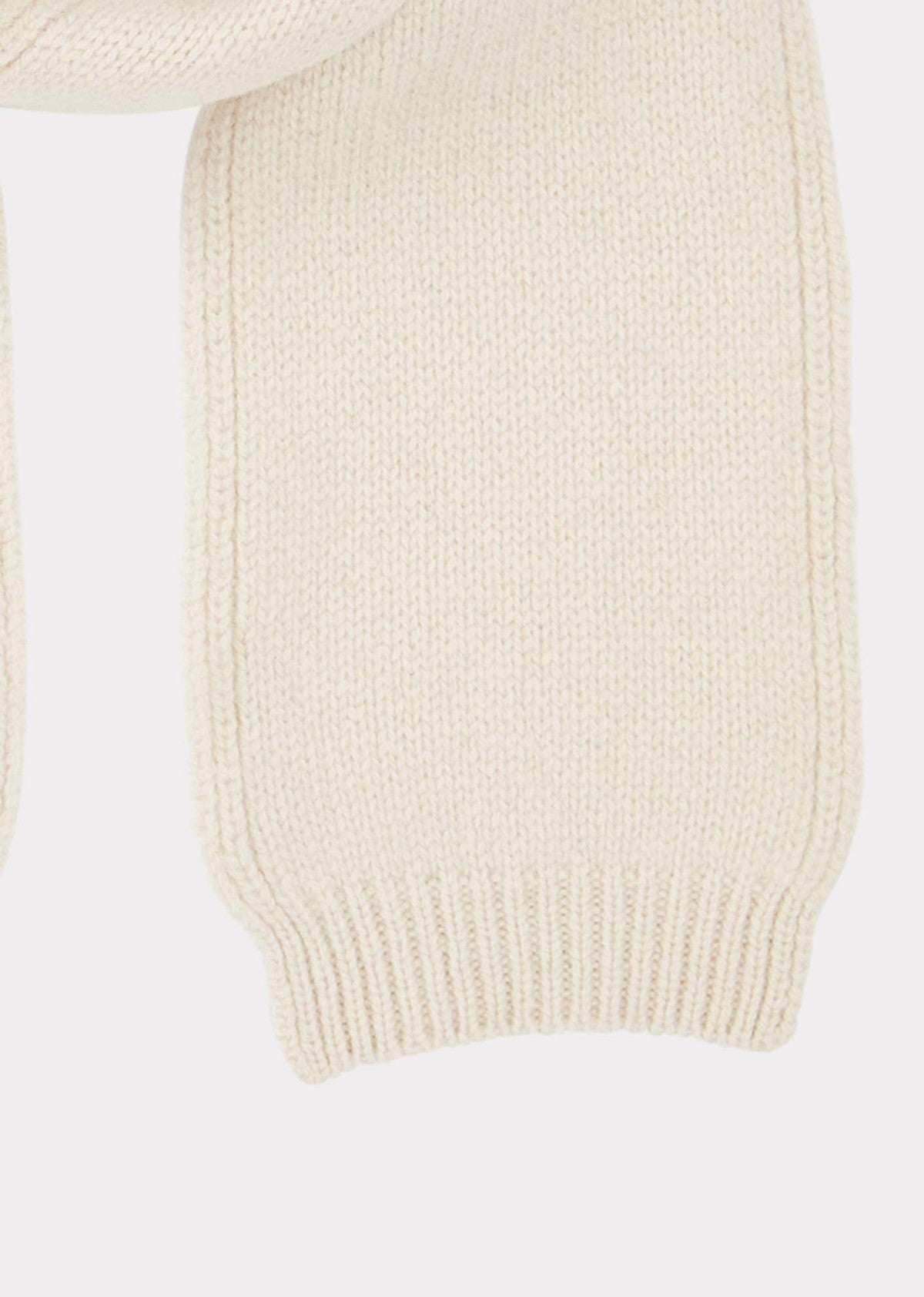 Boys & Girls White Wool Scarf