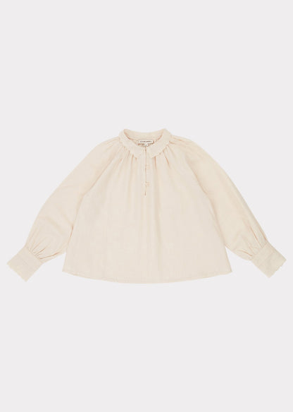 Girls Ecru Ruff Blouse