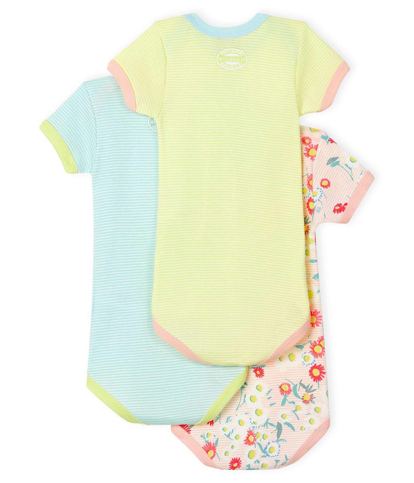 Baby Girls Multicolor Cotton Babysuit Set (3 Pack)