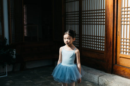 女童蓝色芭蕾舞连体衣