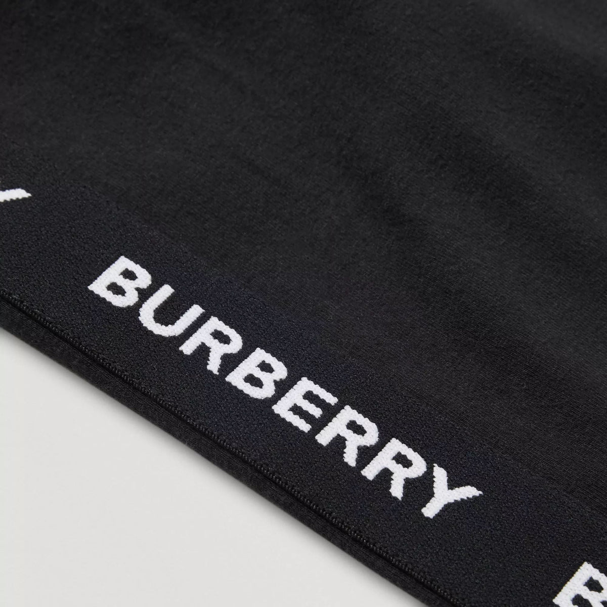 Girls Black Logo Cotton Trousers