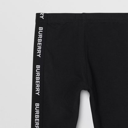 Girls Black Logo Cotton Trousers