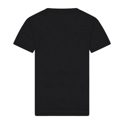 Girls Black Logo Cotton T-Shirt