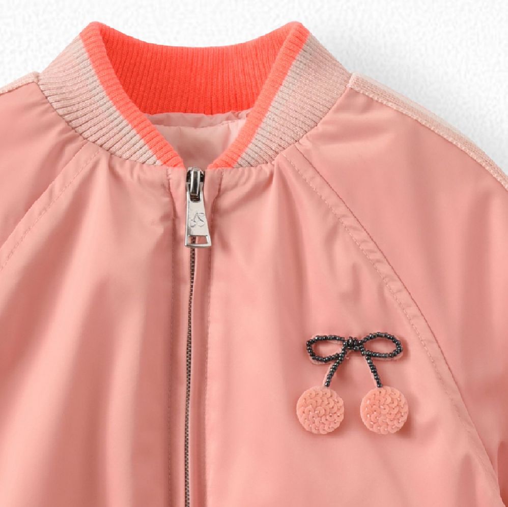 Girls Pink Cherry Logo Jacket