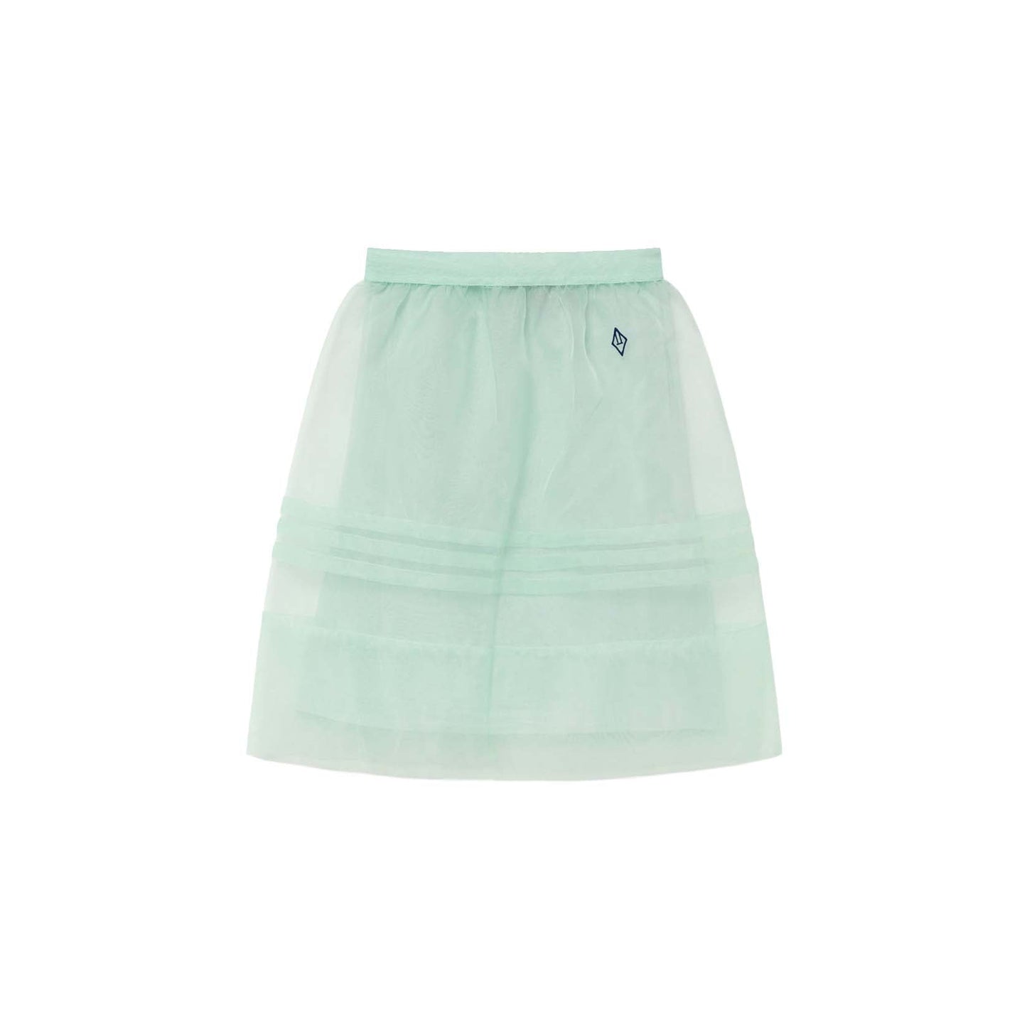 女童绿色薄纱短裙