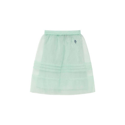女童绿色薄纱短裙