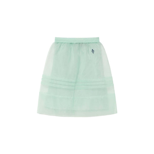女童绿色薄纱短裙