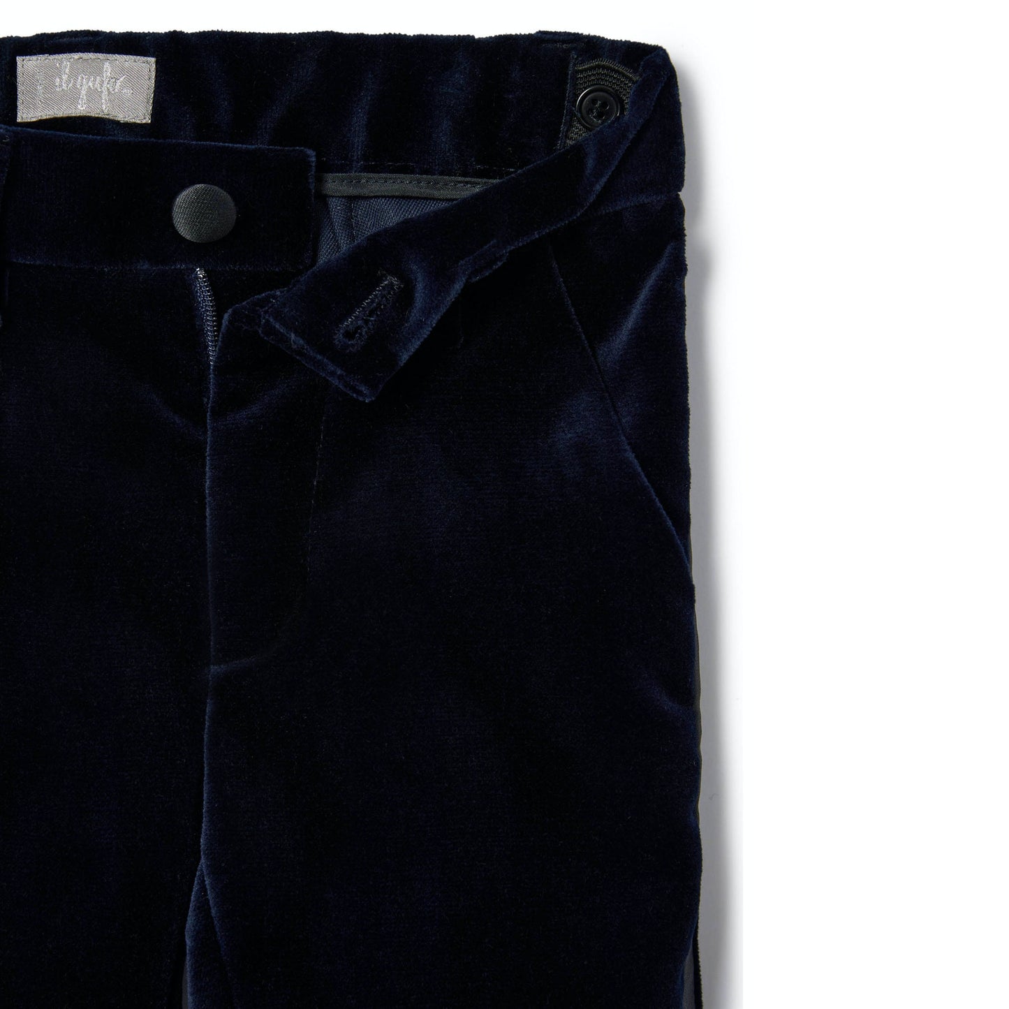 男童蓝色丝绒套装