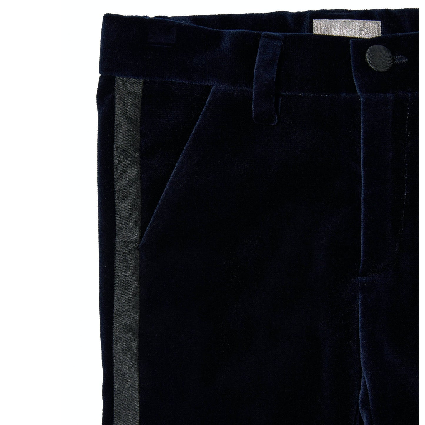 男童蓝色丝绒套装