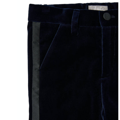 男童蓝色丝绒套装