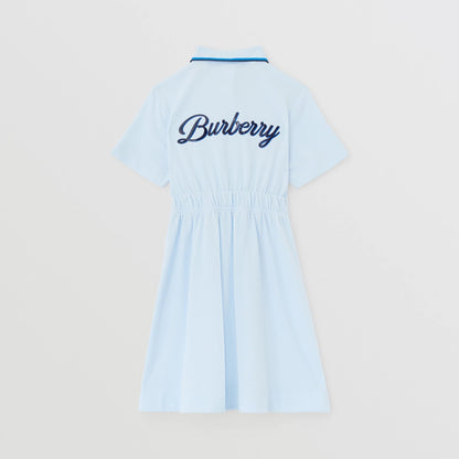 女童浅蓝色Logo棉连衣裙