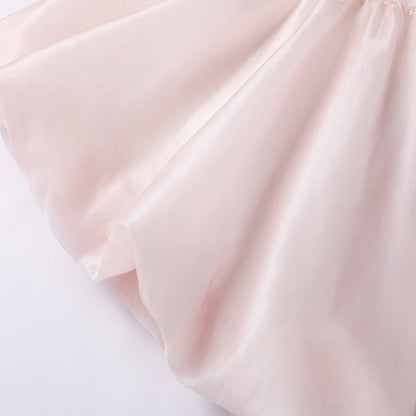 女童泡泡袖花苞礼服裙